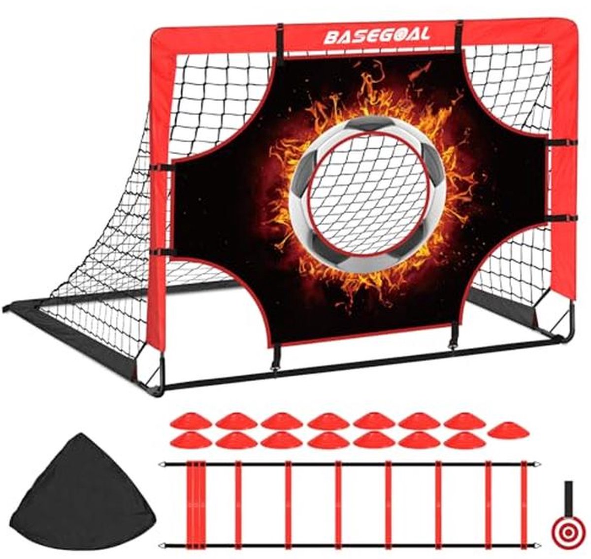 Pop-up Voetbaldoelen Set van 2 met Tas - Voetbalnet voor Buiten en Binnen