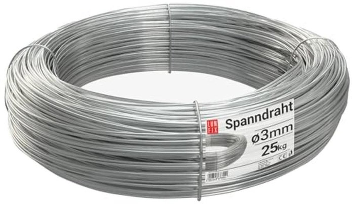 Gegalvaniseerd Staal Kabel 3 mm, 25 kg - Stevige Fil voor Tuinomheiningen, Plantensteunen en Buitentoepassingen