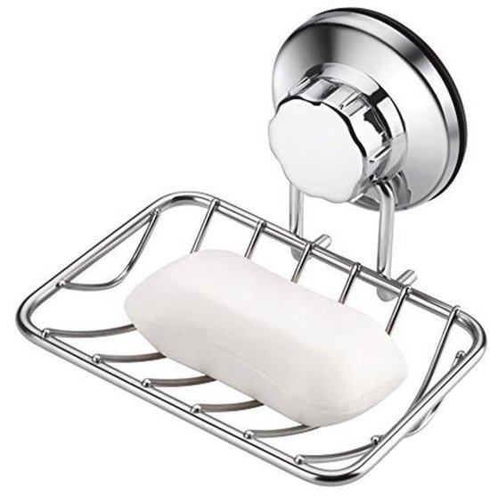 Porte-savon à ventouse très puissant pour la douche et la cuisine, en acier inoxydable.