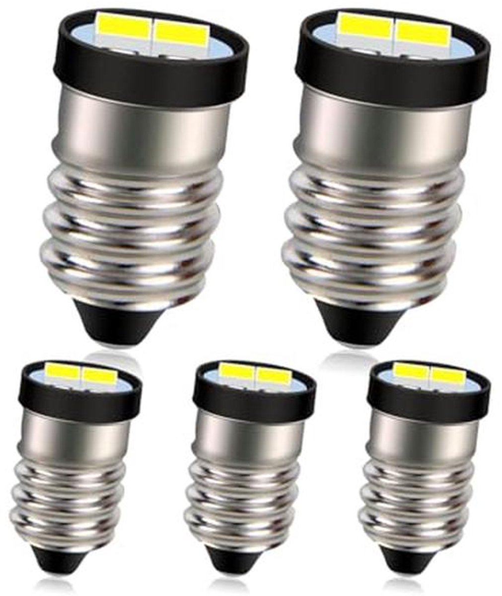 5pcs E10 LED Lampen 3V 5630 2SMD Vervangingslampen voor Zaklamp en Hoofdlampen