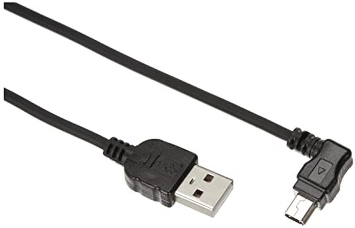 USB 2.0 kabel USB-A naar Mini-B 5-pin 30cm met 90 graden hoekstekker