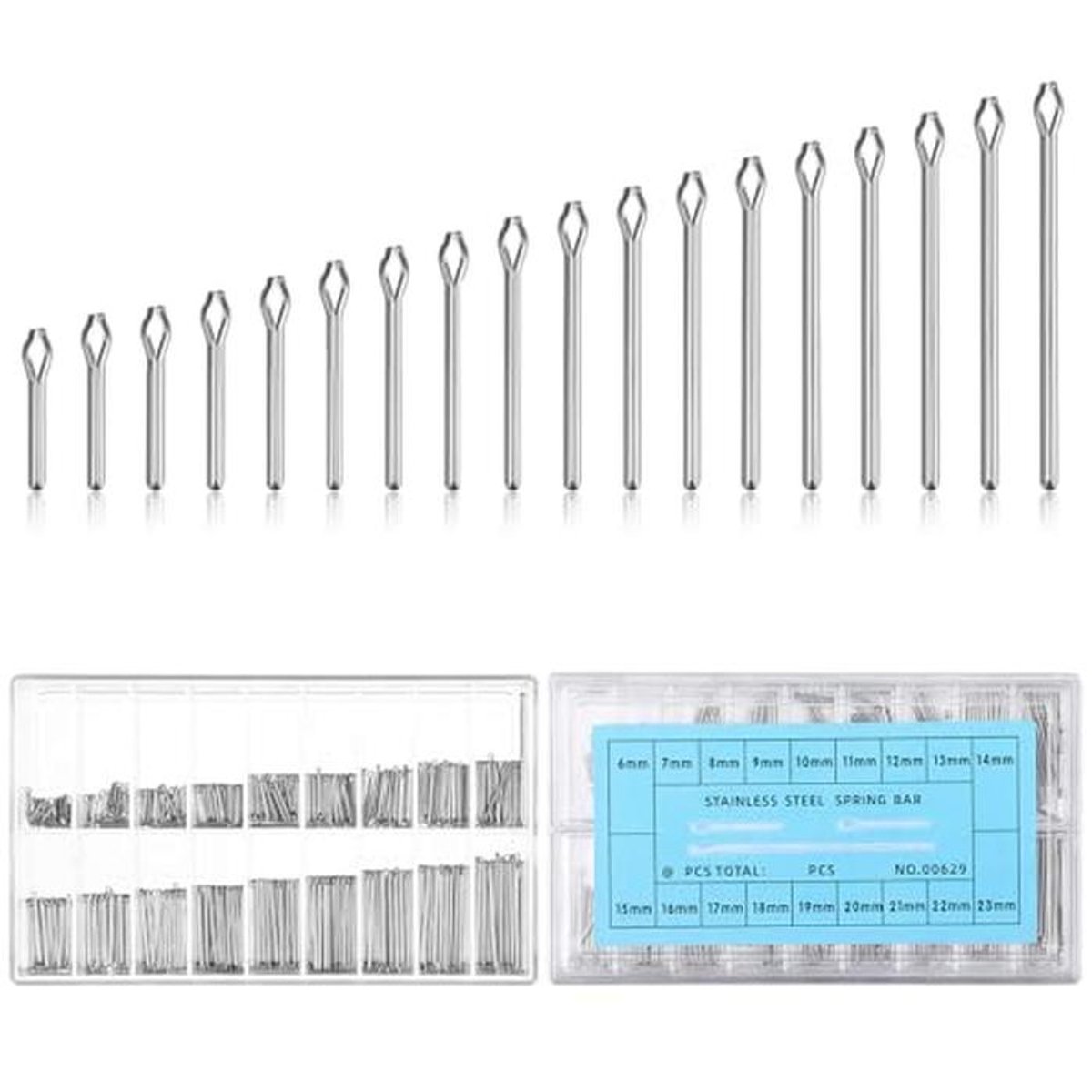 Horlogebandje Assortiment - 360 stuks Roestvrij Staal met Veerpinnen en Gereedschap