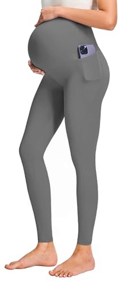 Dames Zwangerschapsleggings met Hoge Taille en Zakjes, Niet-doorzichtig voor Workout