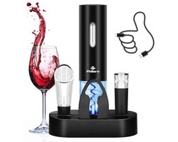 Philorn Elektrische wijnopener, automatische elektrische wijnfles kurkentrekker, cadeau voor thuis, feest, bar, buiten (elektrische wijnopener)