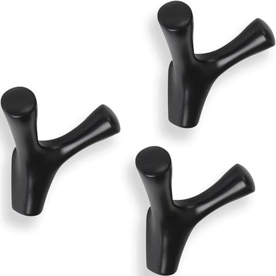 GedoTec® Modern design wandgarderobehaken, metalen kledinghaken, zwart