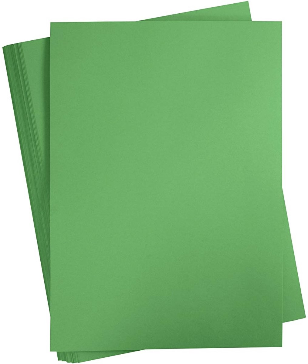 Groen Karton 180 Grams - Groen A2 Karton - Hobbykarton - Stevig Groen Papier - A2 Groen Papier 180 grams - Knutselpapier Knutselkarton - 42 x 60 cm - A2 - 100 Vellen