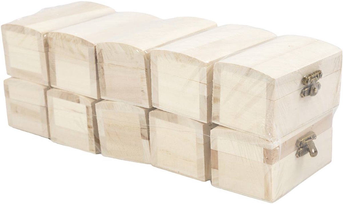 Schatkist, afm 9x5,2x4,9 cm, Keizerin boom, 10 stuks