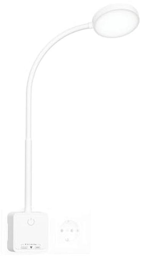 Moderne flexibele wandlamp USB zwart - Zeno