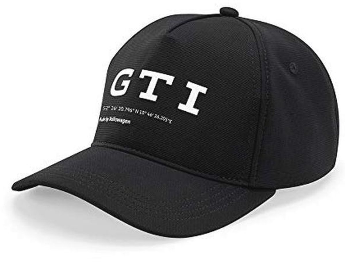 Stijlvolle zwarte baseballcap met GTI-design voor unisex