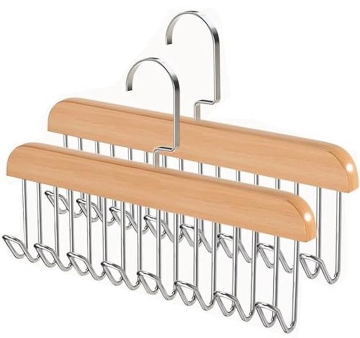Ruimtebesparende Riemhouder met 8 Haken - 2 Stuks