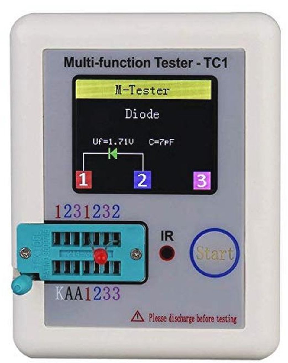 Multifunctionele Pocketable TFT Backlight Transistor LCR Tester voor Diode, Triode, Condensator en Weerstand