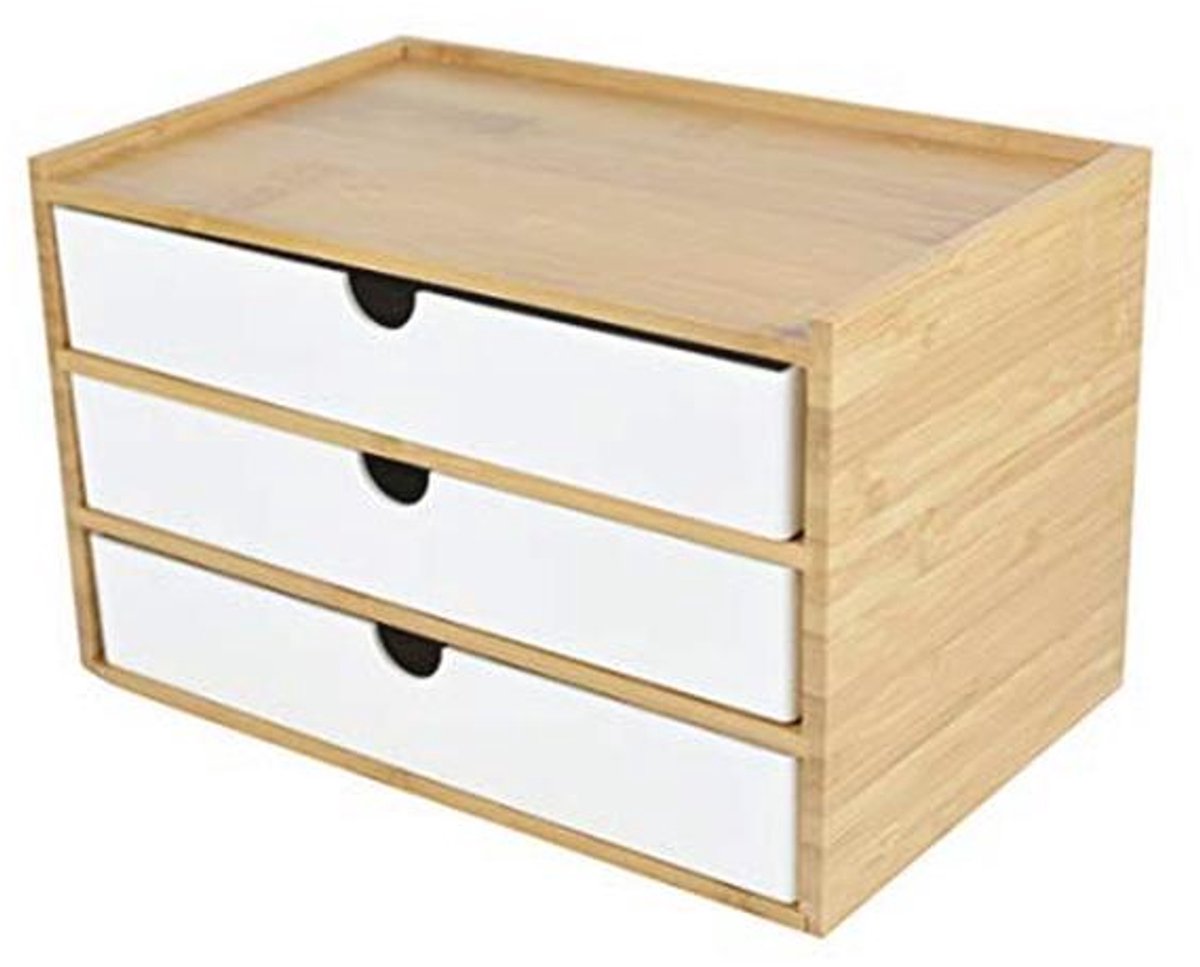 Opbergdoos met Lades voor Sieraden en Kantooraccessoires - Vintage Houten Organizer