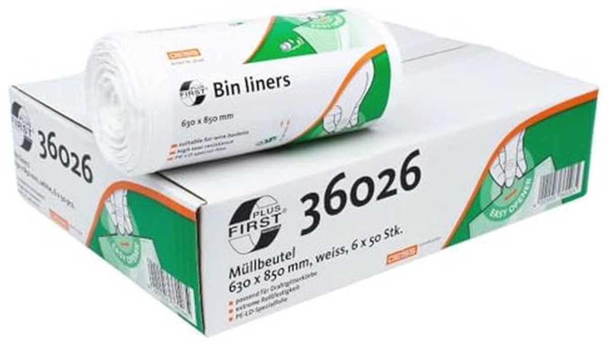 Witte Vuilniszakken 60-80 L - Afvalzak 63 x 85 cm - 50 Stuks per Rol - Duurzaam en Zo goed als PE-LD