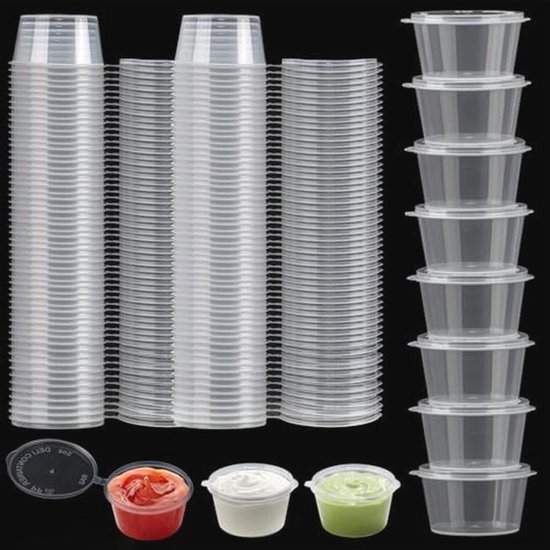 KAHEIGN 20 stuks kleine voedselcontainers, 200ml herbruikbare plastic deli kommen stapelbare voedselopslagpotten met kleurrijke lekbestendige deksels - vaatwasser & magnetron & vriezer veilig (roze