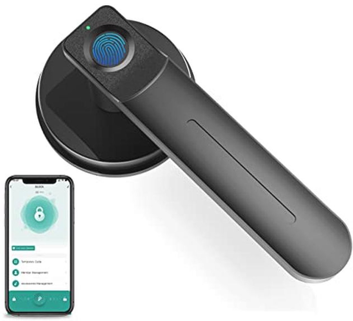 Biometrisch deurslot met Smart APP en vingerafdrukfunctie - Slimme deurknop voor thuis, kantoor en Airbnb