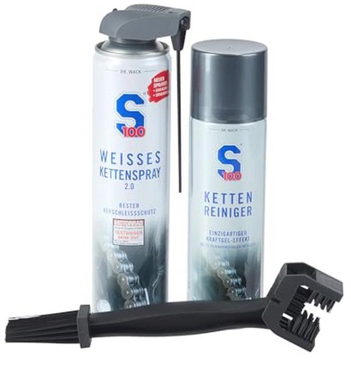 Kettingreiniger en kettingspray set 300ml met kettingborstel