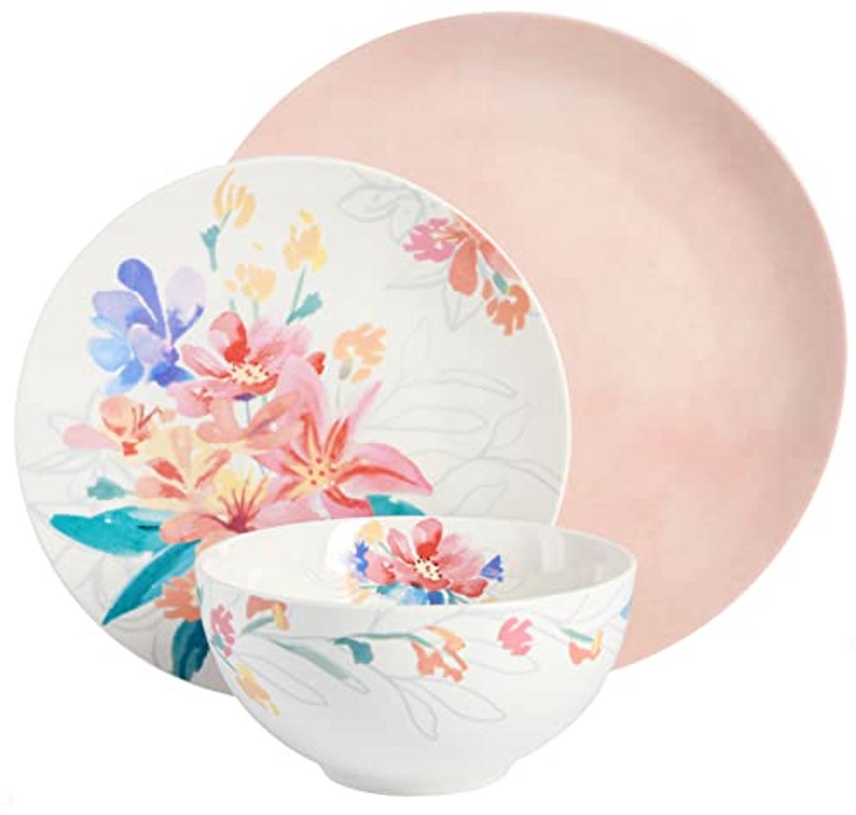 Goji Blossom 12-delige Versierd Serviesset in Roze
