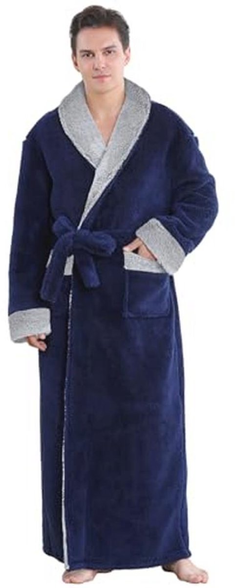 Winter Lange Badjas voor Heren - Pluizige Badjas Ideaal voor Kerstcadeaus