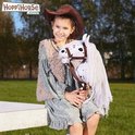 Het verstelbare halster voor Hobby Paard A3 - beige met zwart bont | bol