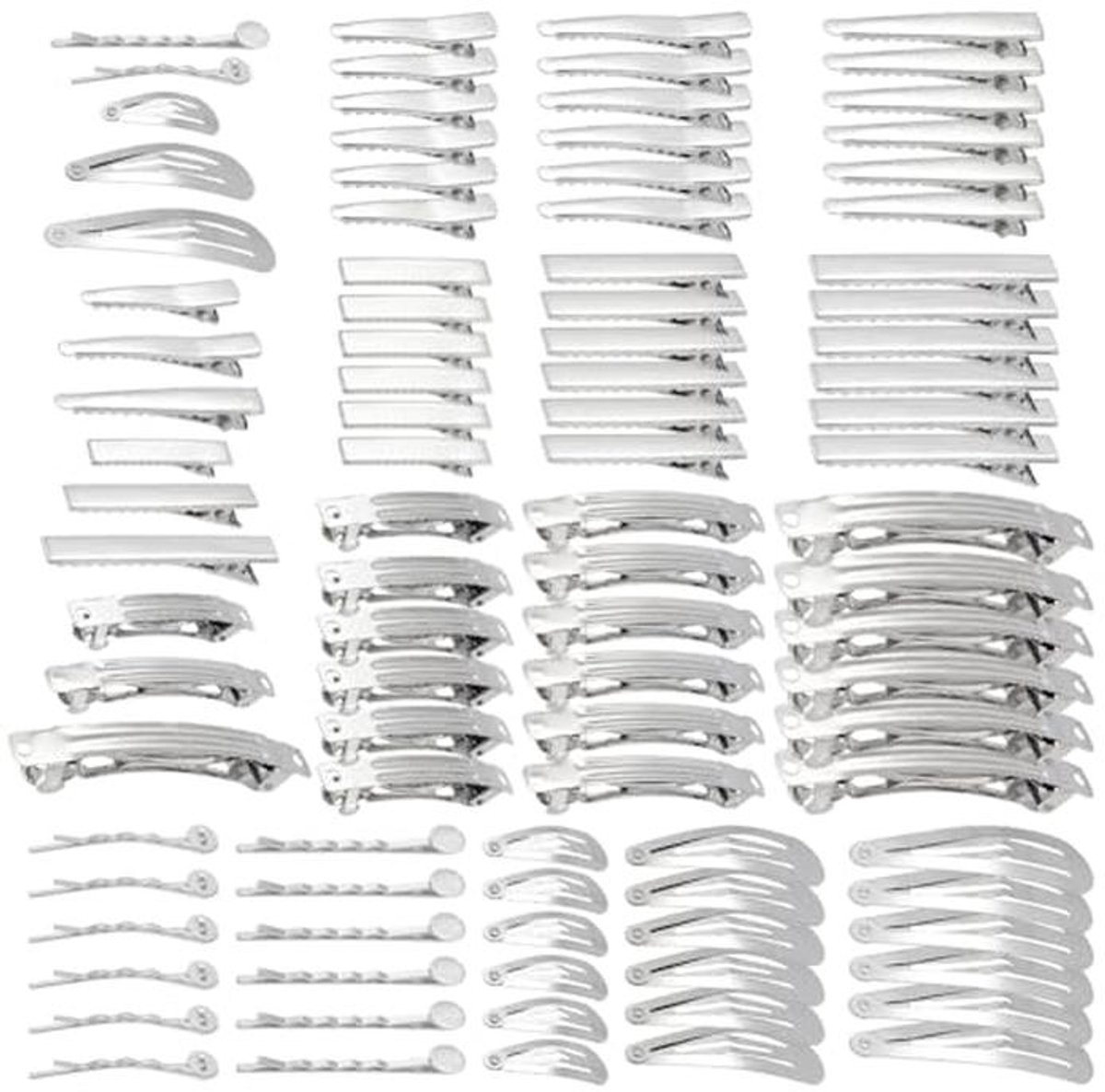 140-delige Flat Crocodile Haar Clips Set voor Dames - DIY Haar Accessoires