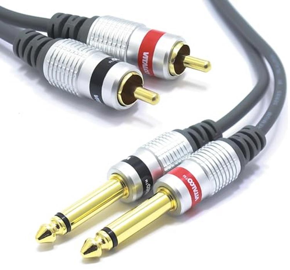 1.5m RCA naar 6.3mm Mono Jack Kabel - Audiokabel Adapter