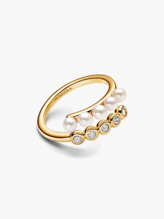 Pandora Behandelde Gecultiveerde Zoetwaterparels & Stenen Open Ring ...