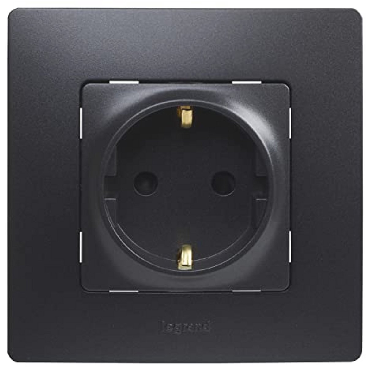 Monoblock Stopcontact 2P+T Enkel Zwart