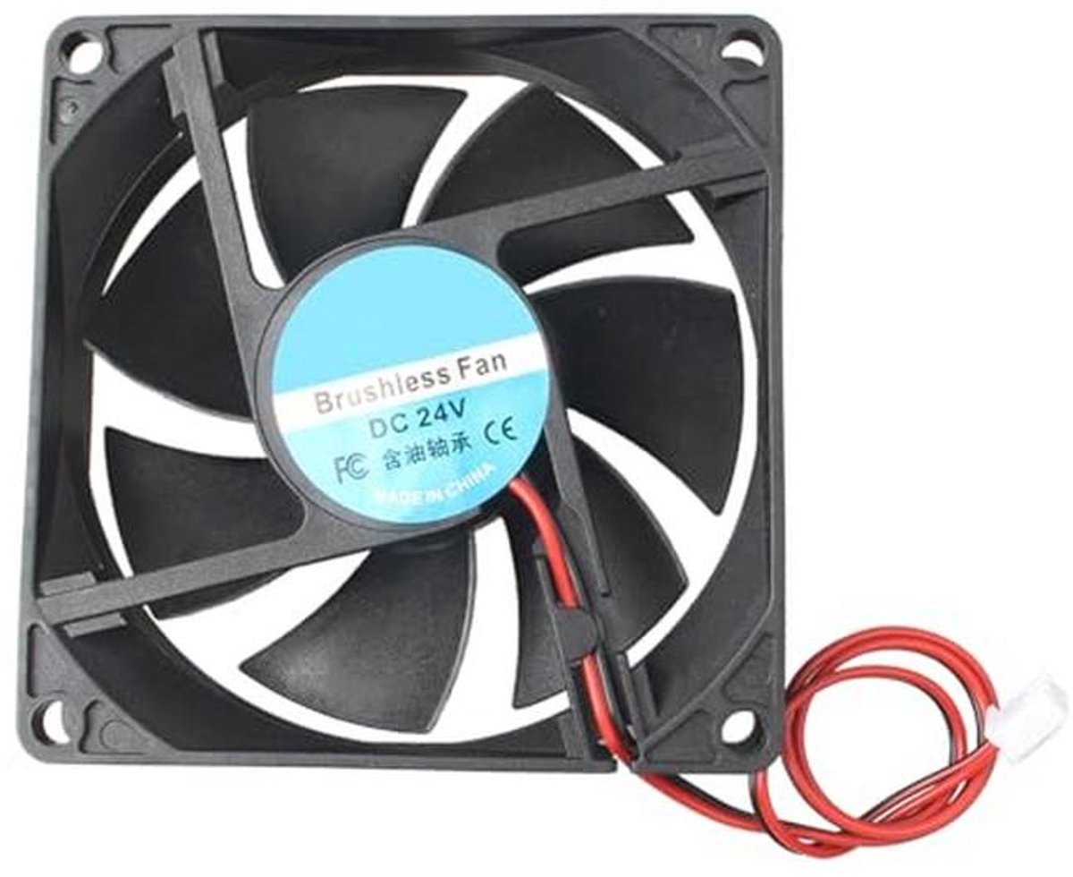 Stille Koelventilator 80x80x20 mm - 24V DC Voor Computer en 3D-Printer