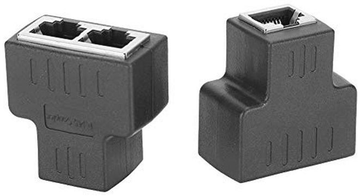 Ethernet-kabeladapter 1 inch, 2 stuks RJ45 Vrouwelijke interface LAN Connector Splitter