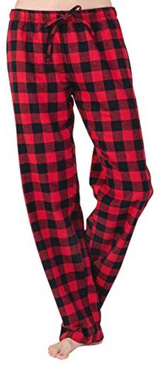 Super Zachte Flanel Pyjama/Lounge Bottoms voor Dames - 100% Katoen, Met Zakken, Maten XS-XL