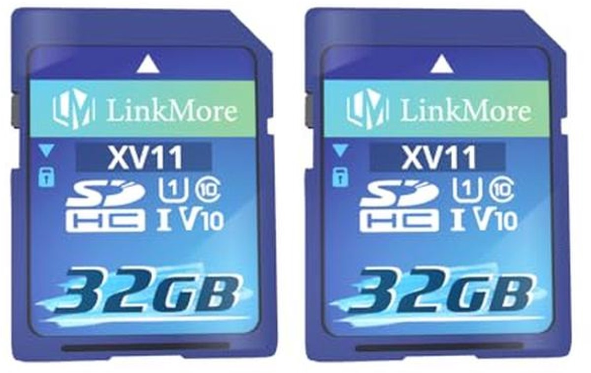 SDHC-kaart 32 GB (2 stuks) - UHS-I, V10, Klasse 10 - Geschikt voor camera's en pc's