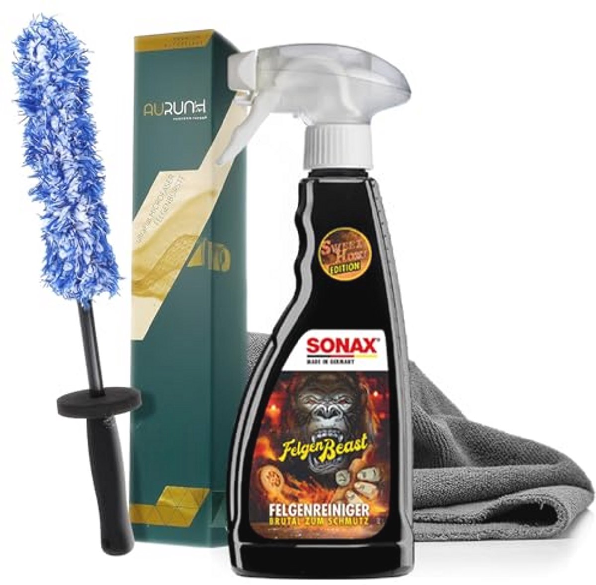 Velgenreinigingsset 0,5 l met microvezel velgenborstel en doek – Speciale editie voor perfecte velgenverzorging