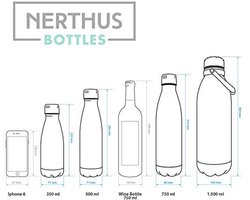 NERTHUS FIH 513 Dubbelwandige thermosfles voor koud en warm, hondendesign, 18/8 roestvrij staal, BPA-vrij, 0,5 l