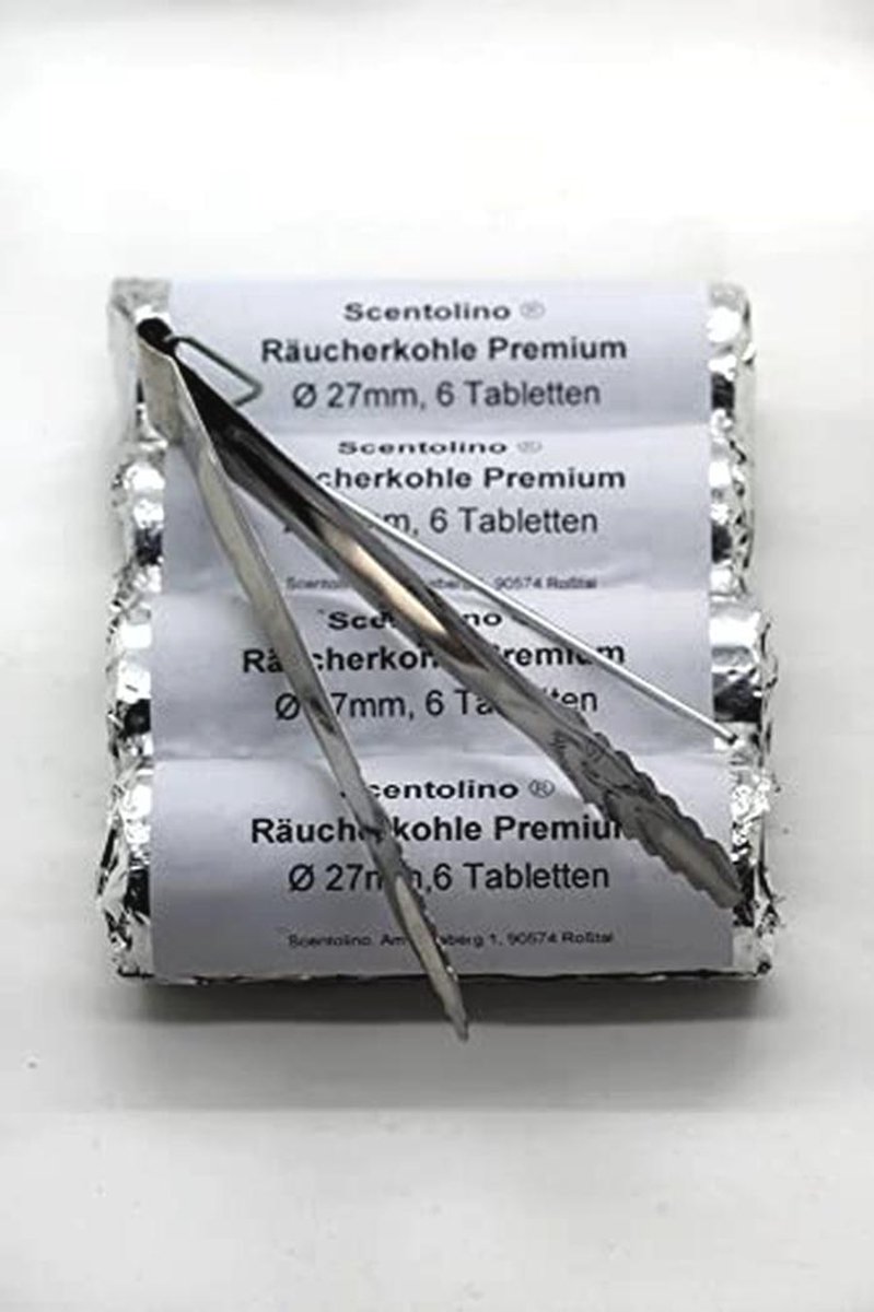 Premium Rookhoutskooltabletten Ø 27 mm - 4 Rollen met Kolentang