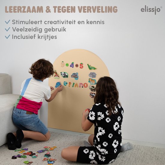 Elissio® Magneticoo Muursticker magnétique 100 x 80 cm - Sticker magnétique avec fonction tableau noir - Jaune vanille - Tableau magnétique pour chambre d'enfant - Forme d'arche