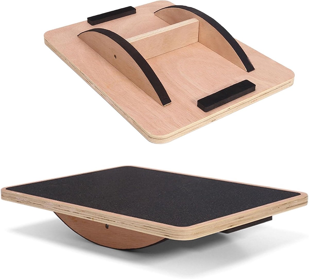 Unyqoos® Houten wiebelplank voor balans en kernkracht met antislip ontwerp