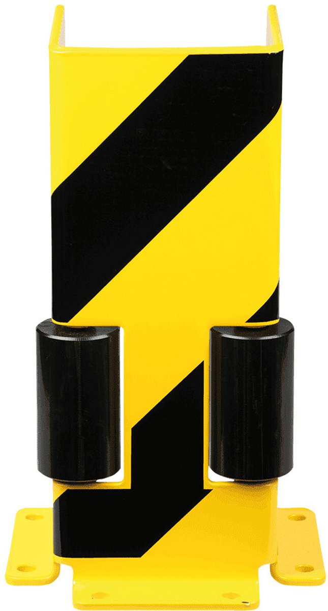 BLACK BULL kolombeschermer met geleiderollen - 400 x 160 x 160 mm - zwart geel gecoat Zwart, geel