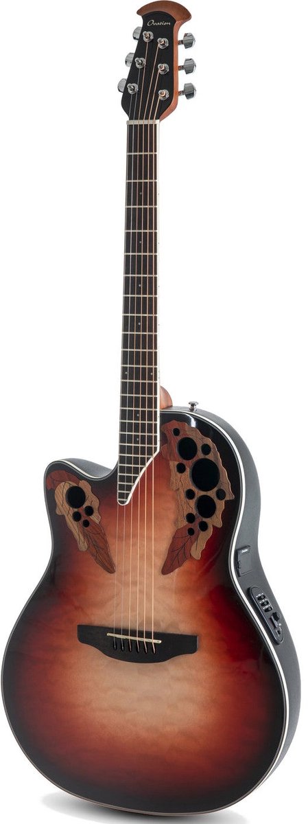 Ovation CE44LX-1R Celebrity Elite Exotic Ruby Burst linkshandige elektrisch-akoestische westerngitaar