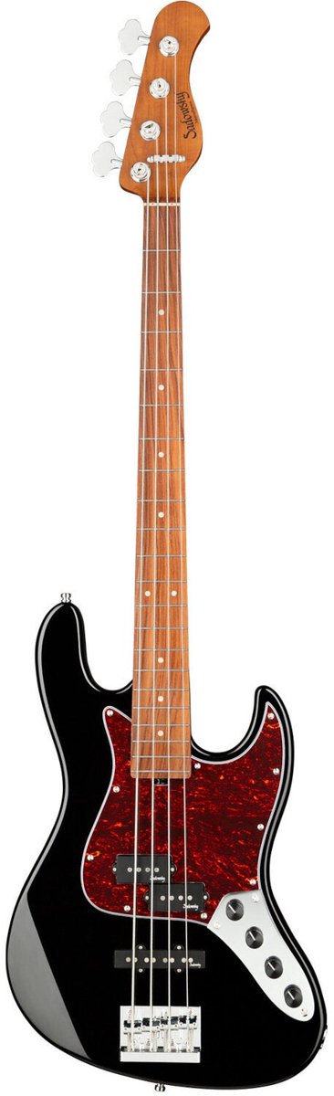 Sadowsky MetroExpress Hybrid P/J Bass Morado Solid Black High Polish elektrische basgitaar met gigbag