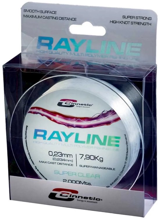 Cinnetic Rayline Gevlochten Vislijn 2000 M Transparant 0.180 mm van Cinnetic — afbeelding 4