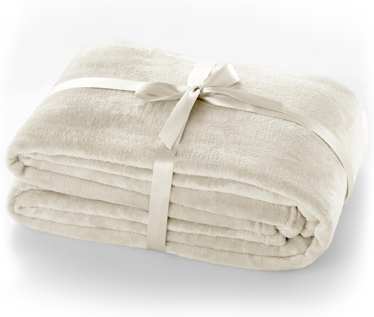 Azalia Knuffeldeken 150 x 200 cm crème deken microvezel sprei fleece zacht pluizig knuffelig