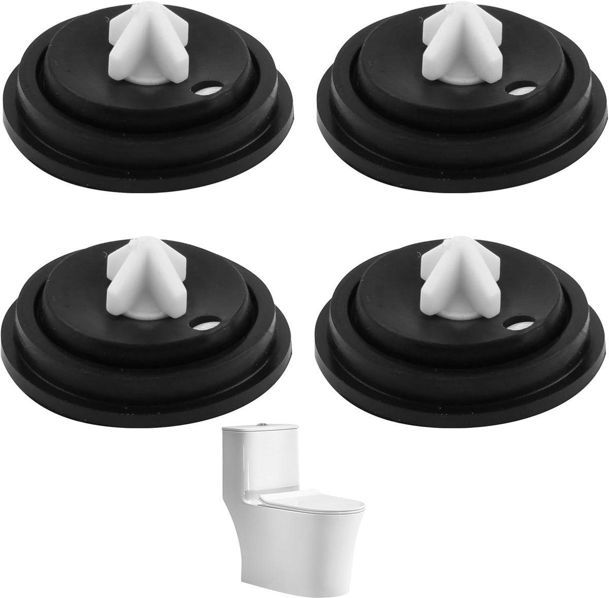 Toiletspoelafdichting- vlotter voor toilet- waterspoelmembraan- 4 stuks spoelkasten- vulkleponderdelen- vervanging van toiletspoelkast