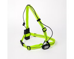 BOWINQ Boston 600 Neon - Hardloop verlichting - Borstlamp 800 lumen met rood achterlicht - USB-C oplaadbaar - Hardlopen en wandelen - Geel