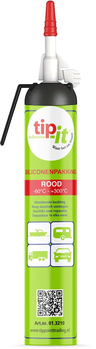 Tip-it Vloeibare pakking - Siliconenkit - Rood - 200 ml