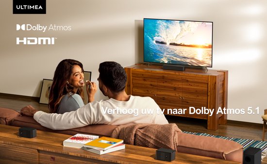 ULTIMEA Poseidon D60 - Soundbar met subwoofer en 2 achterluidsprekers, 5.1ch Dolby Atmos, 3D Surround Sound System van Ultimea — afbeelding 2