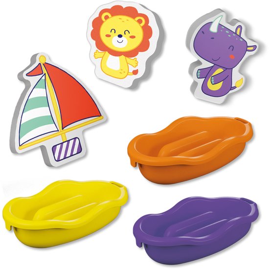SES Creative Badbootjes - Safari dieren - Baby Speelgoed - Bad Speelgoed - Voor Kinderen Vanaf 10 Maanden - 3 Kleuren - 3 Badbootjes van SES Creative — afbeelding 5
