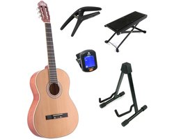 LaPaz C30N klassieke gitaar 4/4-formaat naturel + statief + accessoires