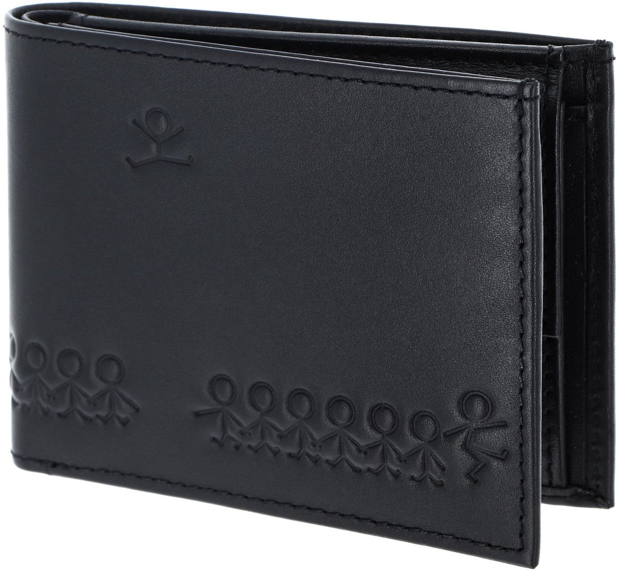 oxmox Leren portemonnee Leather Pocketbörse Jumping Jack Embossed Black zwart