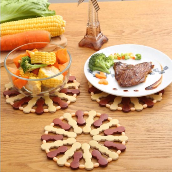 Lot de 4 jolis sous-verres en bois pour boissons, ronds, pouvant servir de sets de table ou de dessous de tasse, pour tous types de tasses et mugs, 17 cm / 6,6 pouces, pratiques