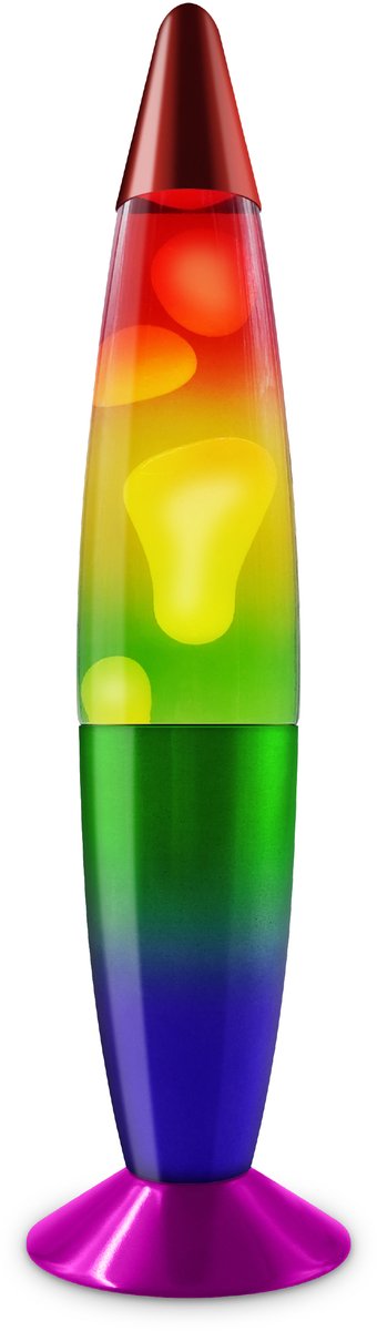 PartyFunLights - Lava Lamp Regenboog look - LED - 34 cm - Lavalampen sfeerlichting - Nachtlampje voor kinderen 6+ van PartyFunLights — afbeelding 2